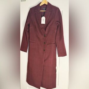 Universal Standard Burgundy Pea Coat, 4XS, New 0-00
